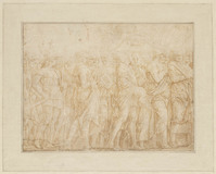 A 097
<br/>
Triomf van Caesar: `De Romeinse Senaat'
<br/>
<em>Mantegna, Andrea (1431-1506) - kopie naar</em>
